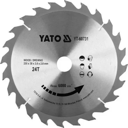 YATO Fűrésztárcsa fához 255 x 30 x 2,0 mm / 24T (YT-60731) Biztonságos vásárlás