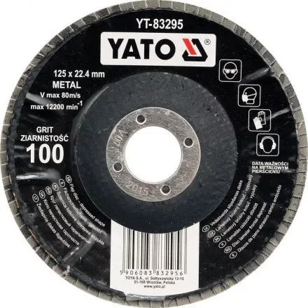 YATO Lamellás csiszolókorong döntött 125 x 22,2 mm P40 (YT-83292) Gyors kiszállítás