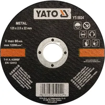 Kihagyhatatlan ajánlat YATO Vágókorong fémre 125 x 2,5 x 22 mm (YT-5924)