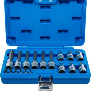 Ajánlat BGS technic Bitfej készlet, 1/4" / 1/2", T-profil (Torx) furattal, 18 darabos (5174)