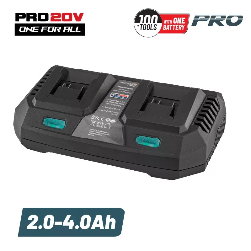 Ajánlat BORMANN Pro KETTŐS GYORSTÖLTŐ 20V, Li-Ion, 2x4Ah, 3A (BBP2005)