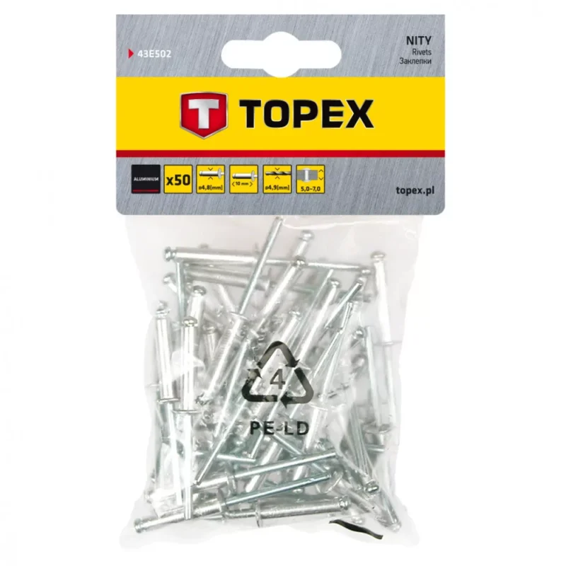 Biztonságos fizetés TOPEX POPSZEGECS 4.8X10 50 db. (43E502)