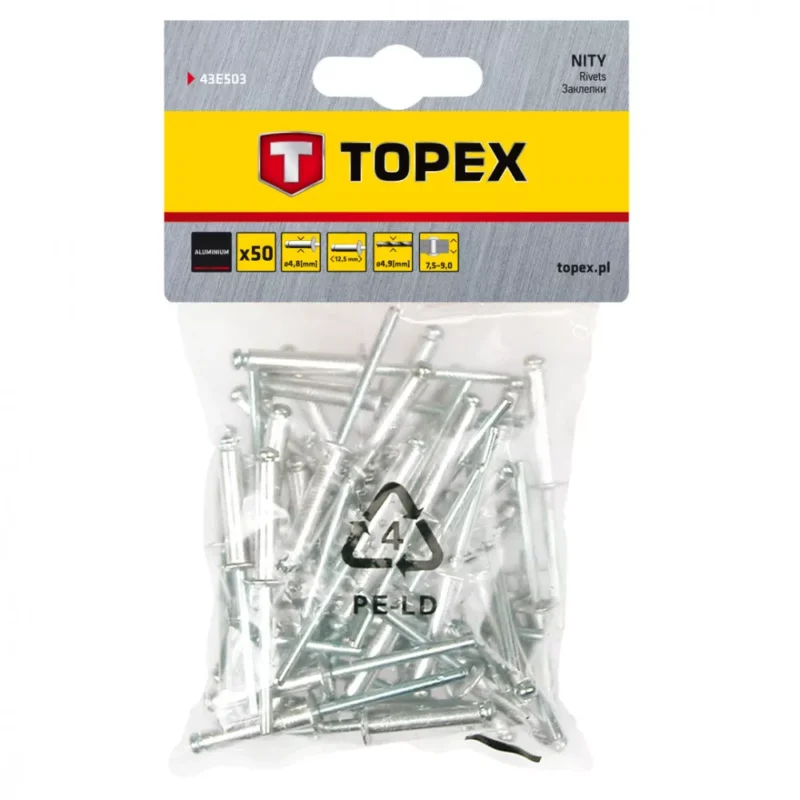 Kihagyhatatlan ajánlat TOPEX POPSZEGECS 4.8X12 50 db. (43E503)