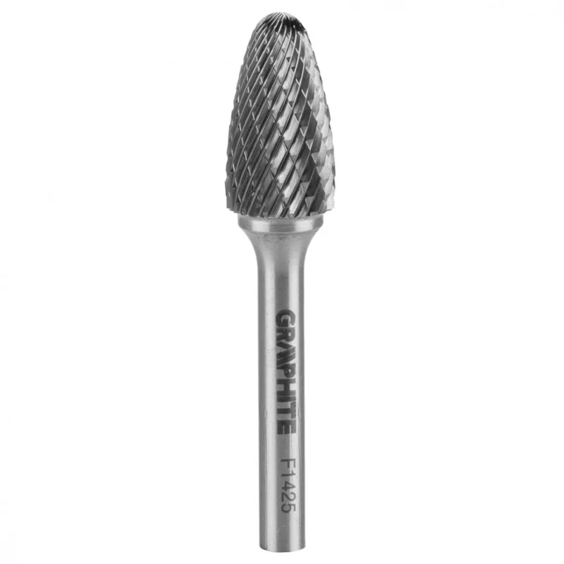 GRAPHITE Keményfém marófej, F csúcsíves, 14x25mm, szár méret: 6x45mm (55H373) Olcsóbb