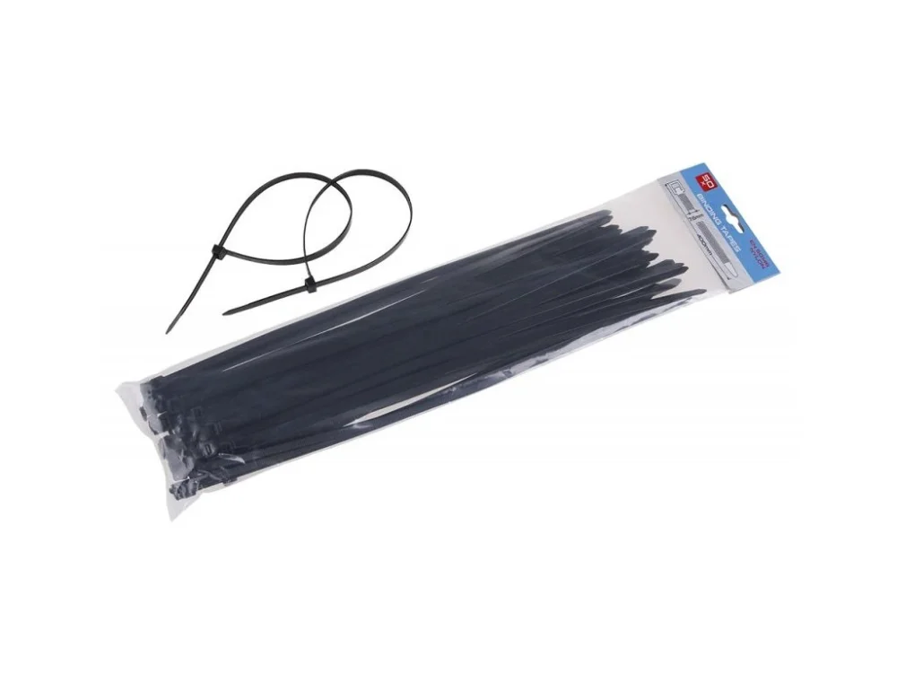 Kötőszalagok 400x7,6mm 50 db fekete Biztonságos fizetés