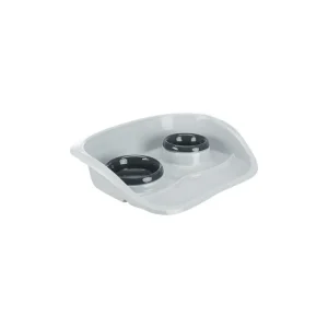 Műanyag rúd 2 tálal (0,25 l/9cm és 0,3l/11cm), 46x11x30 cm, szürke/különböző Ne maradj le