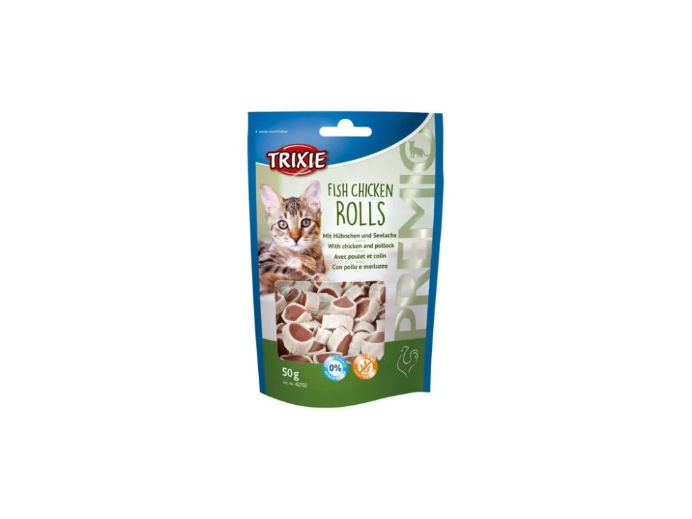 Gyors szállítás Premio ROLLS Light - tekercs csirke - lazac 50g TRIXIE