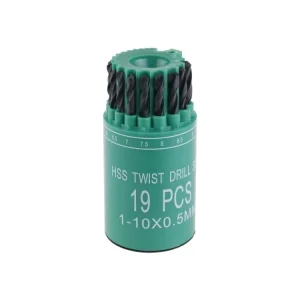 Akció HSS fúrószár készlet 1-10mm (egyenként 0,5mm) 19 db hengeres műanyag