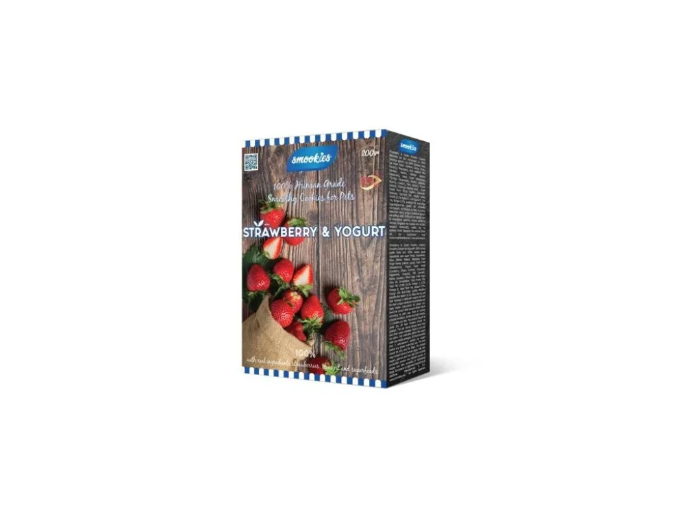 SMOOKIES Premium STRAWBERRY - epres sütemény 100% humán minőségű, 200g Nézd meg most