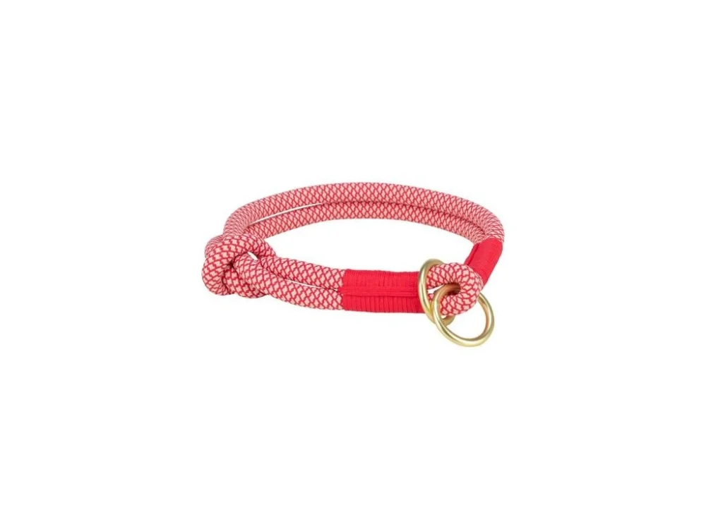 Legnépszerűbb Puha kötél kerek félig visszahúzható gallér, L-XL: 55 cm/ 10 mm, piros/krém
