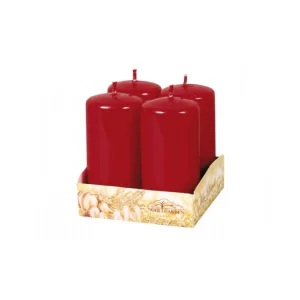 Adventi gyertya lakkozott d4x8cm 4 db Alacsony ár