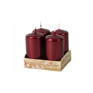 Adventi gyertya fémesen fényes d4x8cm 4 db Különleges ajánlat