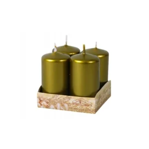 Adventi gyertya fémesen fényes d4x8cm 4 db Kihagyhatatlan ajánlat