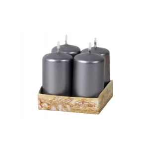 Adventi gyertya fémesen fényes d4x8cm 4 db Különleges ajánlat