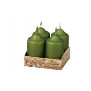 Adventi gyertya metál matt d4x7cm 4 db Szuper akció