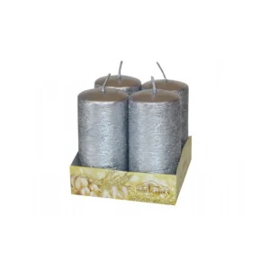 Adventi gyertya BIKA karcos fémesen fényes d4x8cm 4 db Kihagyhatatlan ajánlat