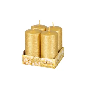 Adventi gyertya BIKA karcos fémesen fényes d4x8cm 4 db Rendeld meg most