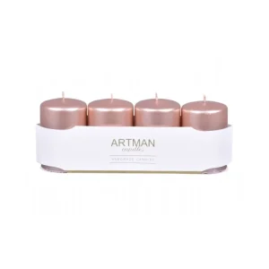Adventi gyertya CYLINDER metál d6x9cm 4 db Népszerű