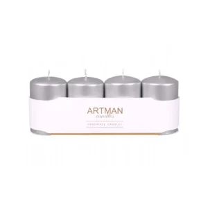 Adventi gyertya CYLINDER metál d6x9cm 4 db Árengedmény
