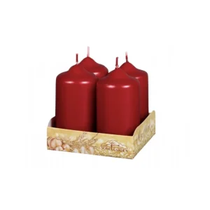 Adventi gyertya CYLINDER metál fényes d5x9cm 4 db Exkluzív ajánlat