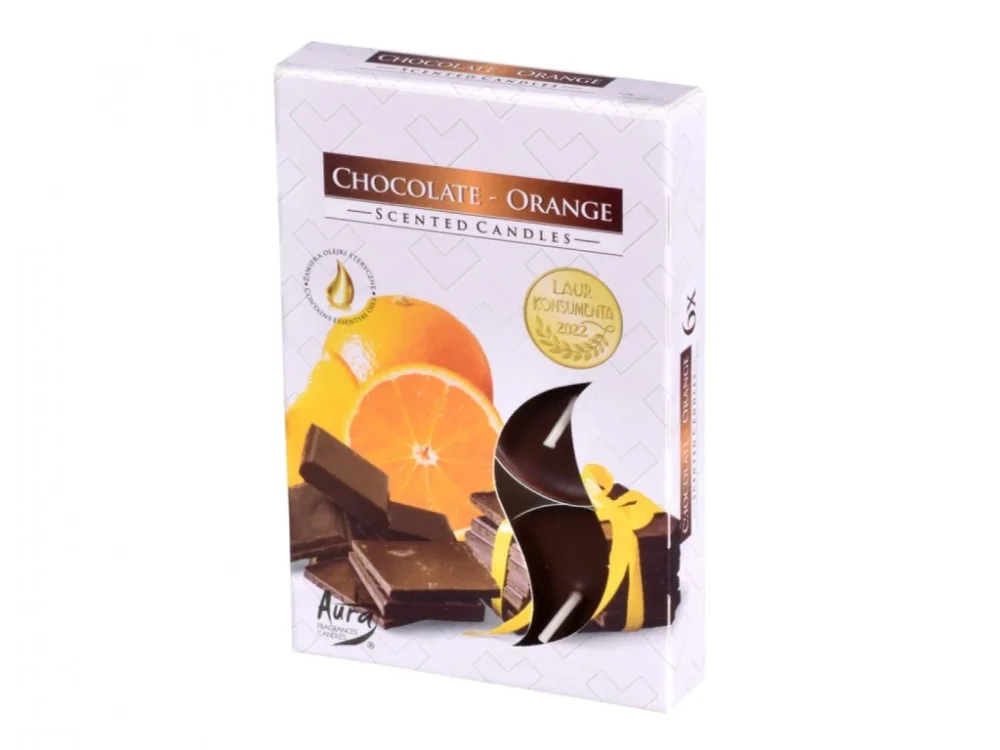 Illatos csokoládé-NARANCS teagyertya 6 db Biztonságos vásárlás