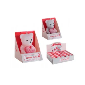 Vedd meg online TEDDY BEAR gyertya macival díszítve 63g