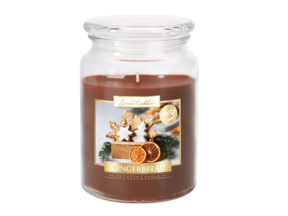Illatos mézeskalács gyertya üvegben 500g Gyors szállítás