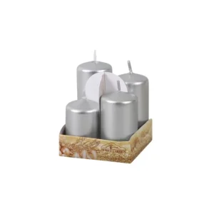 Adventi gyertyák OSZTOZOTT fémfényű d4x6/7/8/9cm 4 db Ajánlat