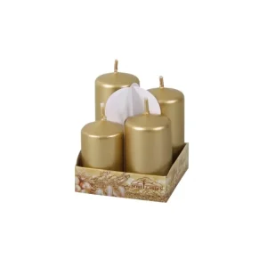 Adventi gyertyák OSZTOZOTT fémfényű d4x6/7/8/9cm 4 db Utolsó esély