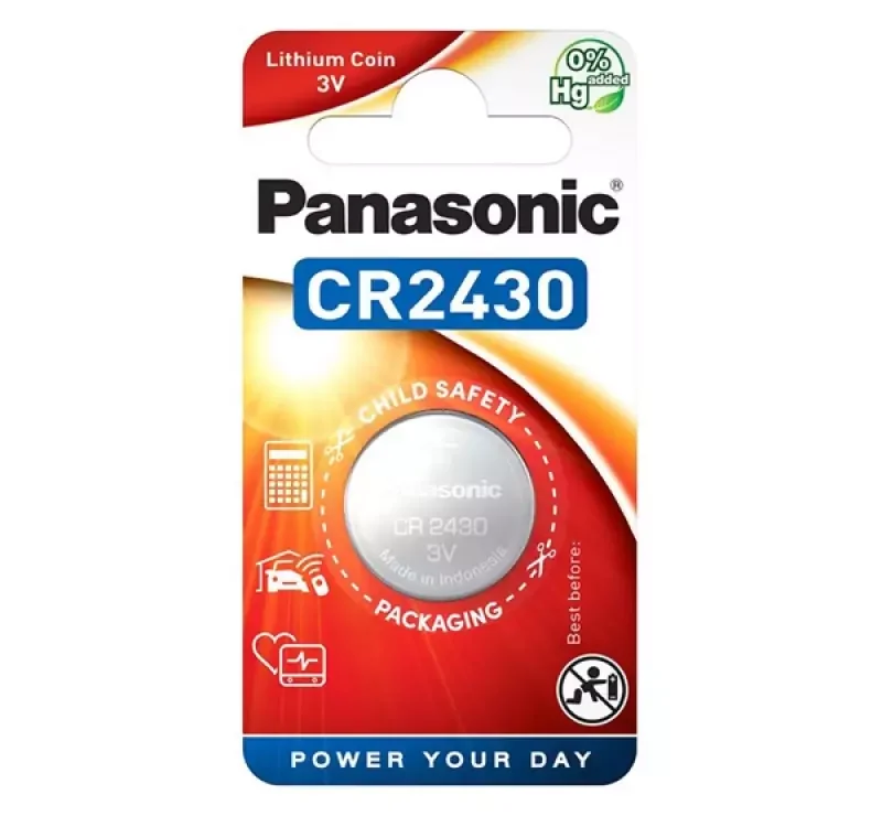 Gyors szállítás Panasonic gombelem (CR2430L, 3V, lítium) 1db/csomag