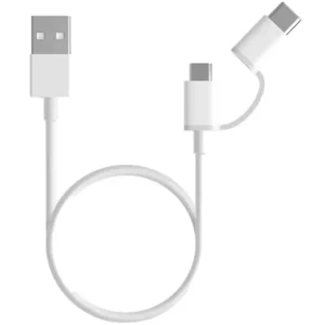 Xiaomi adatkábel USB - microUSB/Type-C (Type-C csak töltés, 30cm) FEHÉR Újdonság