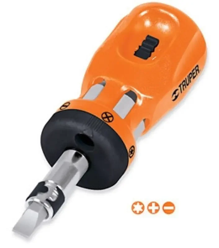 Akció TRUPER DTROM-12 racsnis mini csavarhúzó, 6 db dupla bit (T18193)