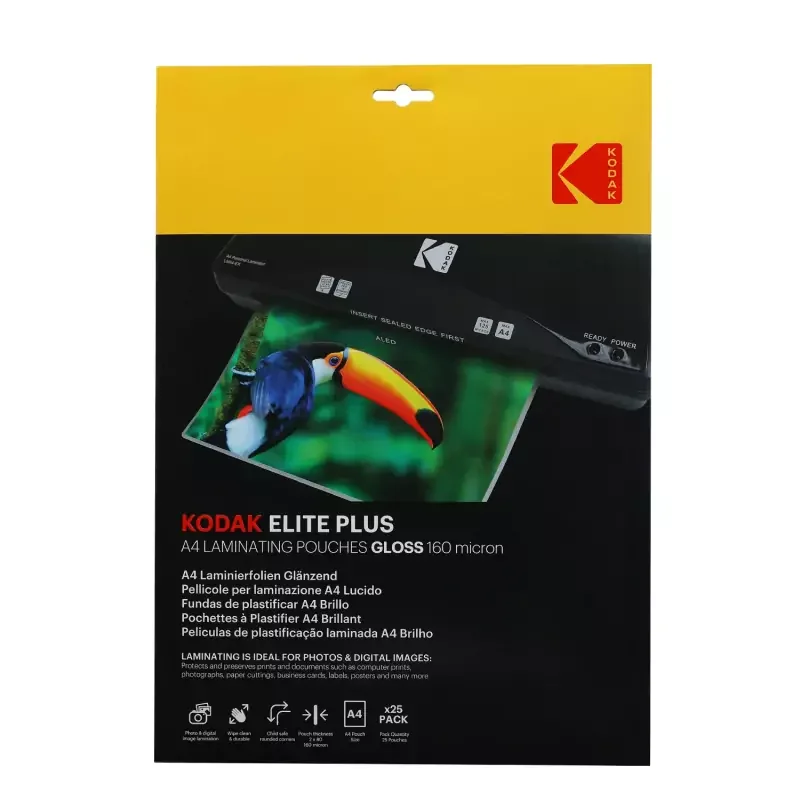 Népszerű Kodak lamináló fólia (fényes) A4, 160 micron, 25 db (KO-LMA4-PK25A)