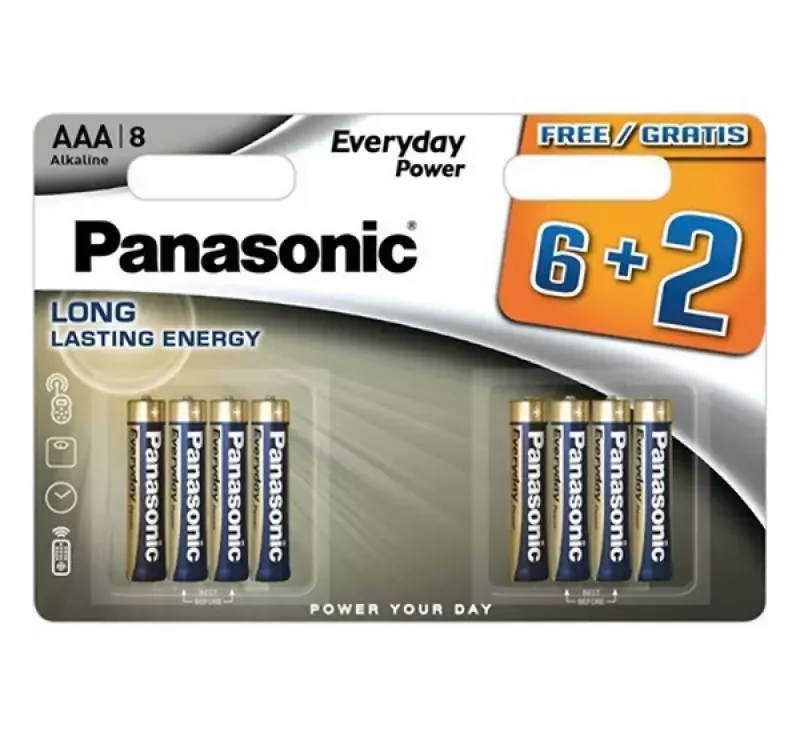 Kedvezményes ár Panasonic EVERYDAY POWER szupertartós elem (AAA, LR03EPS, 1.5V, alkáli) 8db/csomag