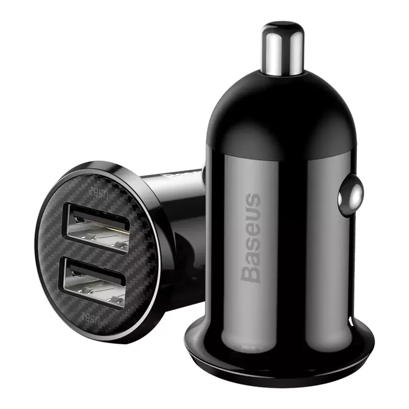 Legjobb ár Baseus autós töltő, Grain Pro Dupla USB, 4.8A, fekete (CCALLP-01)