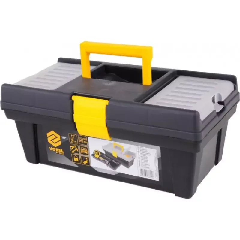 Vedd meg most Vorel szerszámos láda műanyag 31,2cmx16,7cmx13cm (TOY-78811)