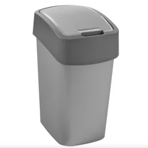 Akciós ár Curver Pacific Flip Bin billenő fedeles szemetes 9L ezüst/grafit (186133)