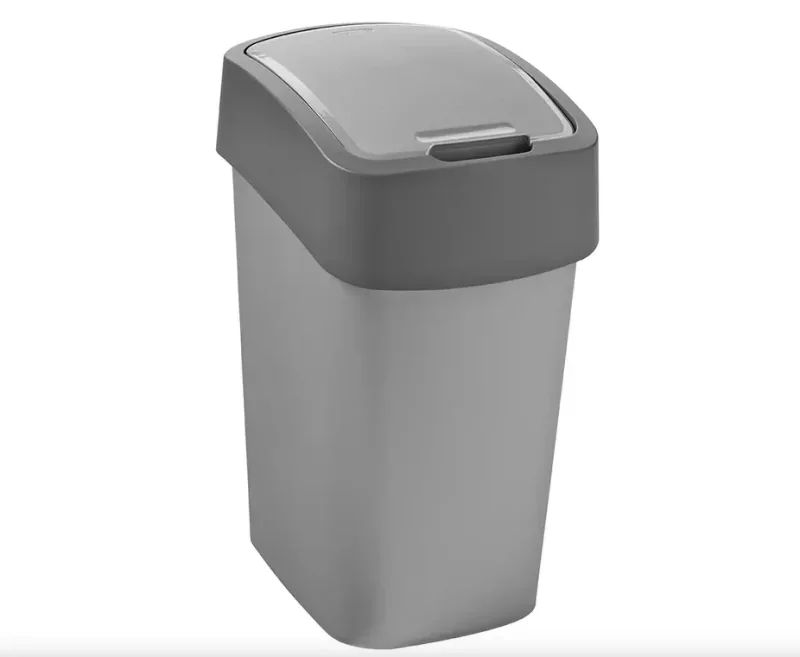 Akciós ár Curver Pacific Flip Bin billenő fedeles szemetes 9L ezüst/grafit (186133)