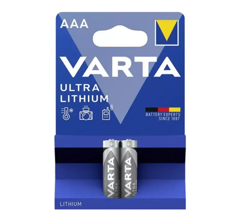 Varta ULTRA tartós elem (AAA, LR03, 1.5V, lítium) 2db/csomag Expressz kézbesítés