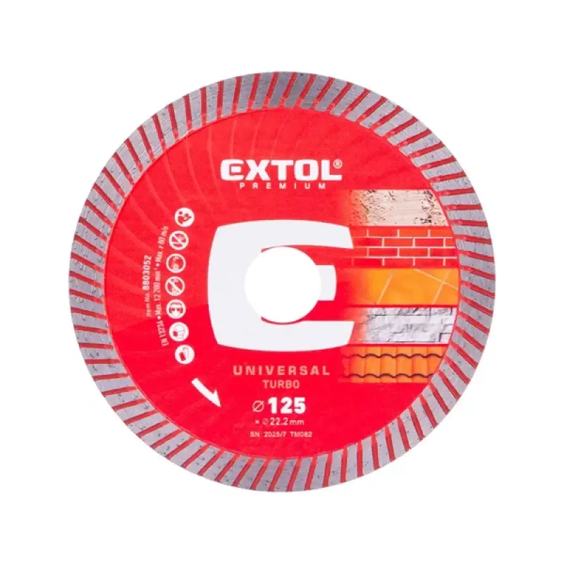 Outlet Extol Premium gyémántvágó TURBO gránit/kerámia 125×22,2×2,0mm (8803052)