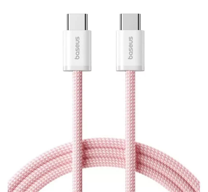 Különleges ajánlat Baseus DYNAMIC 4 adatkábel (Type-C - Type-C, 100W, PD gyorstöltő, cipőfűző, 200cm) RÓZSASZÍN