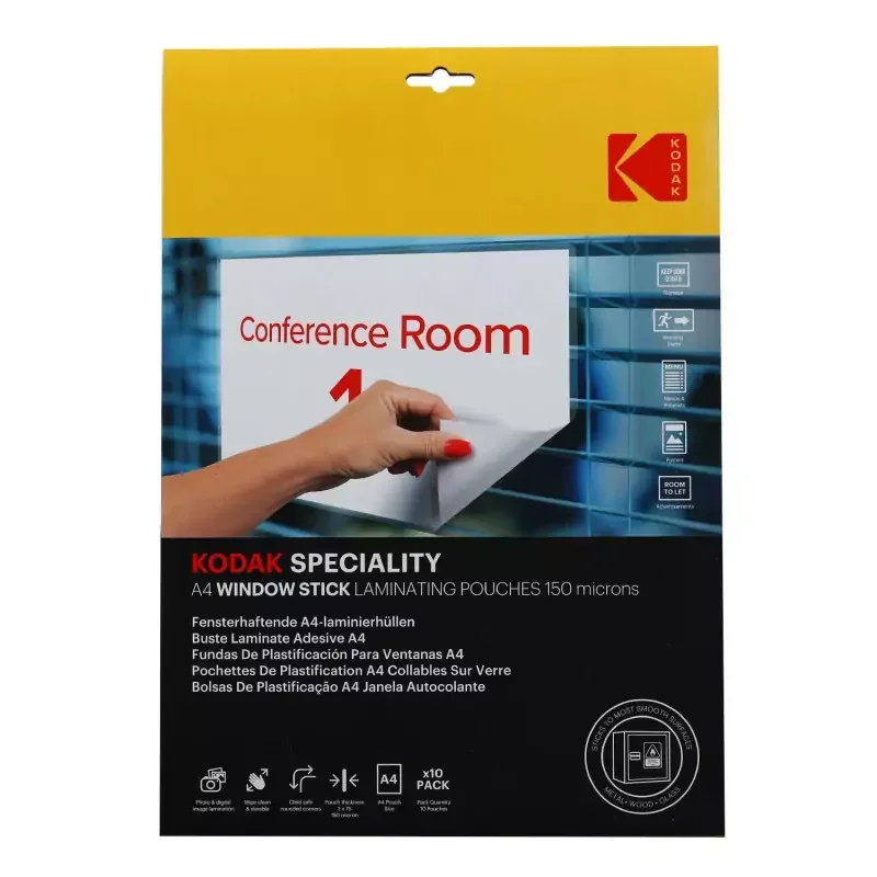 Kodak üvegre tapadó lamináló fólia A4, 150 micron, 10 db (KO-LMA4RW-PK10C) Akció