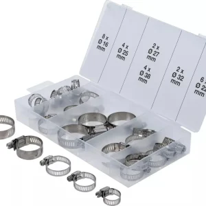 Biztonságos vásárlás 9-8055-1 | Bilincs készlet26 részes rozsdamentes INOX átmérők:16-22-25-27-32-38 mm